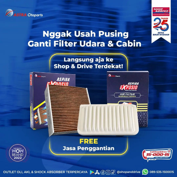 Ganti Filter Udara & Cabin? Hemat Waktu & Uang dengan Shop & Drive!